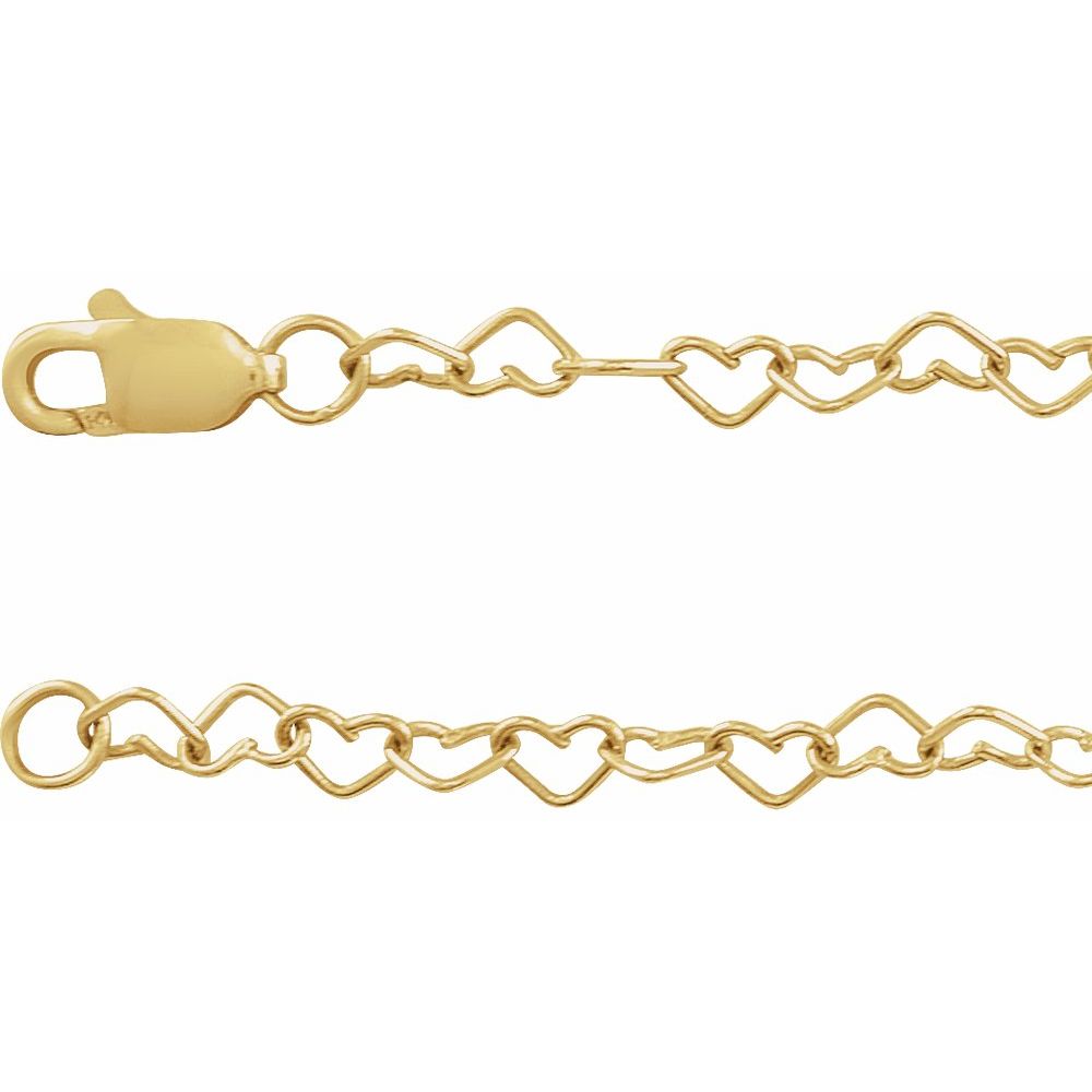 14K Gold-Filled Heart Link Chain Necklace & Bracelet