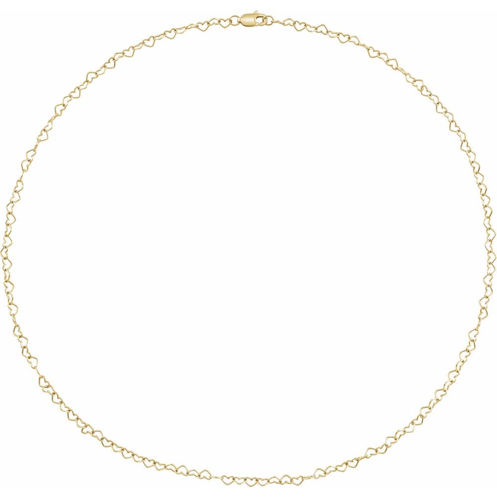 14K Gold-Filled Heart Link Chain Necklace & Bracelet