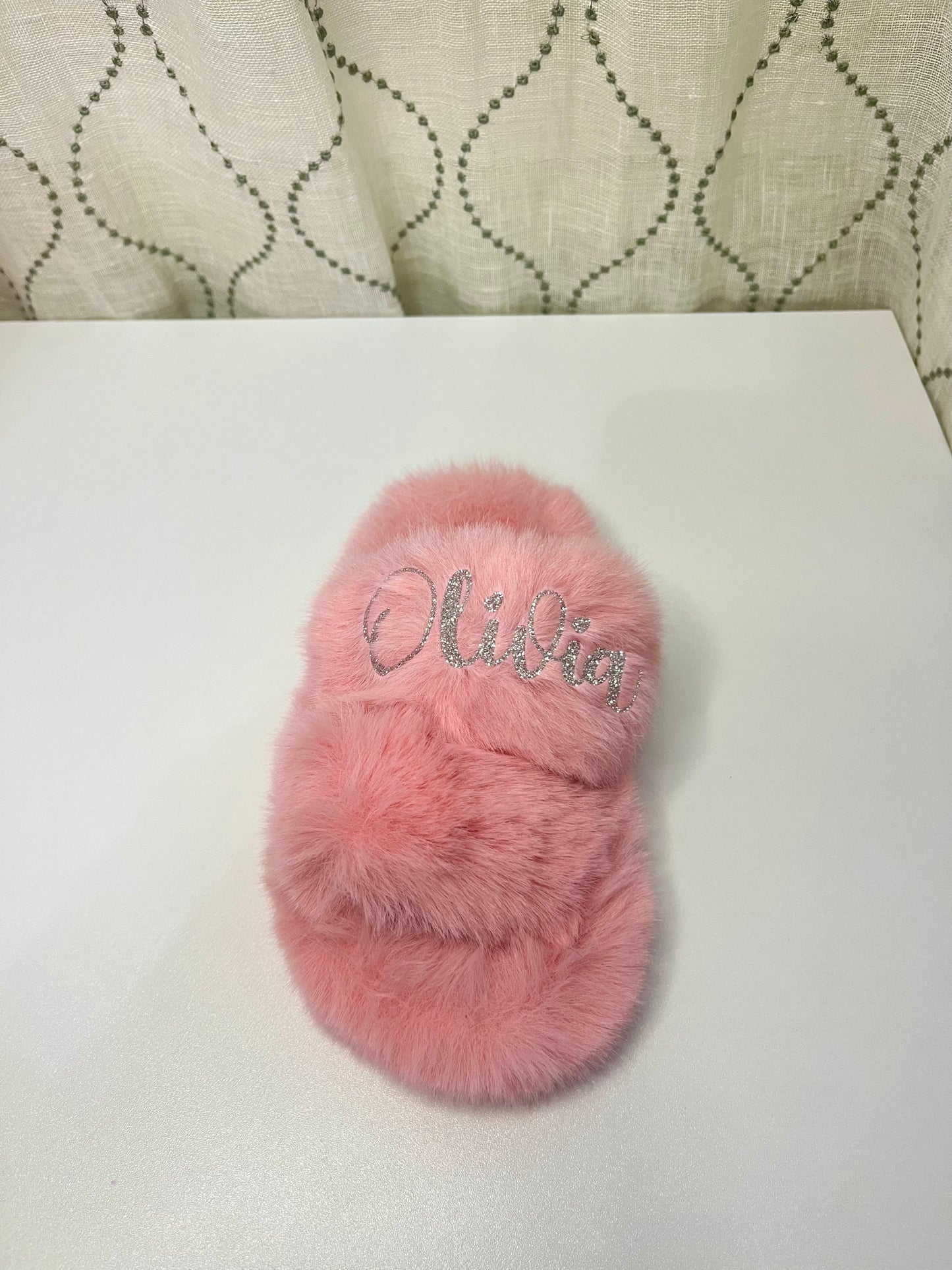 Tiny Dancer Double-Strap Plush Slippers