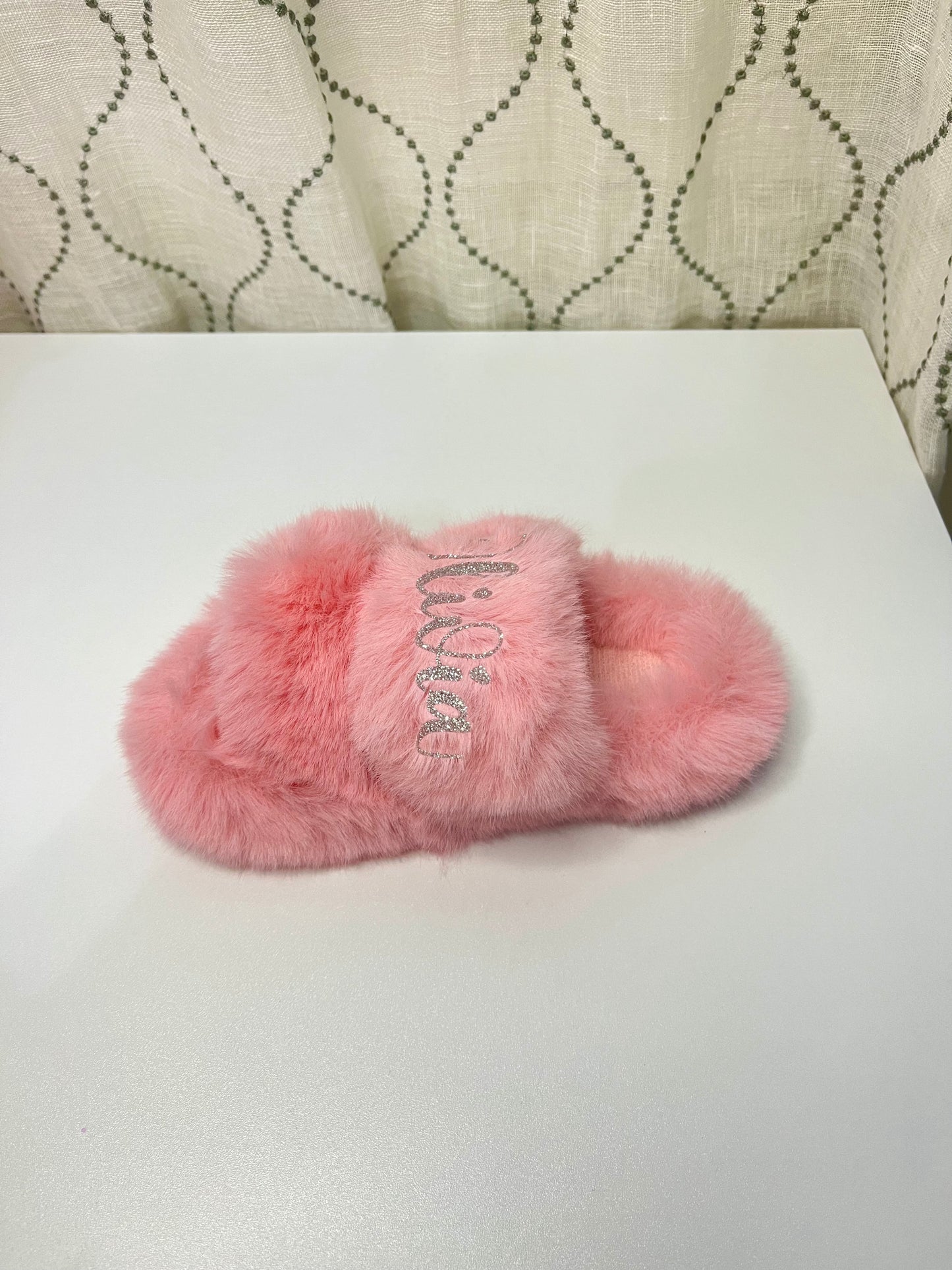 Tiny Dancer Double-Strap Plush Slippers