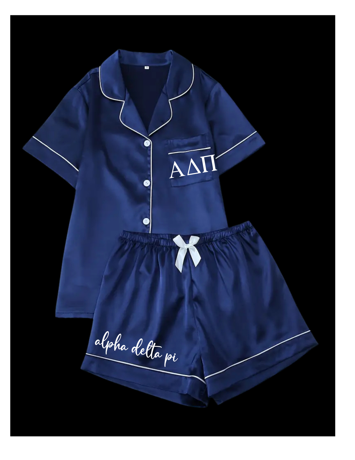 Sorority Short Set Pajamas-Navy