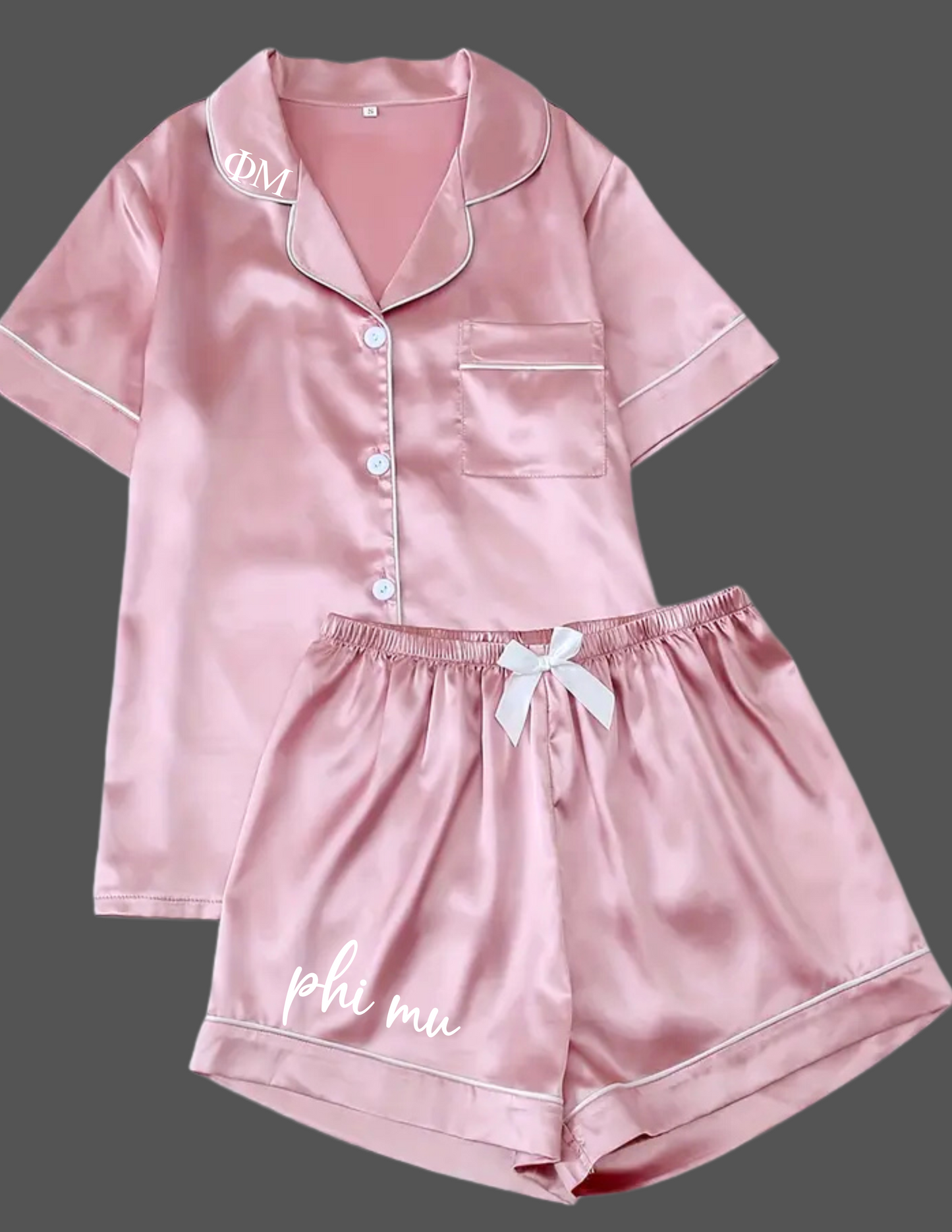 Sorority Short Set Pajamas-Pink