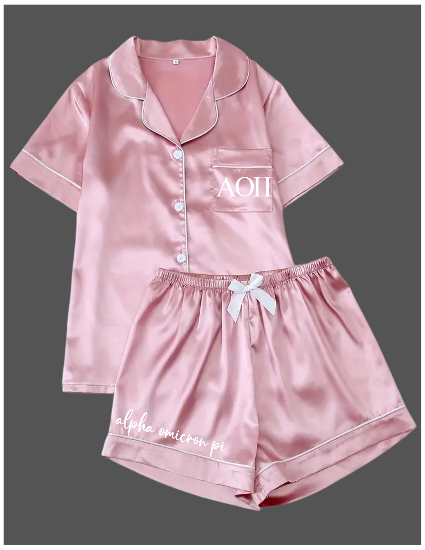 Sorority Short Set Pajamas-Pink