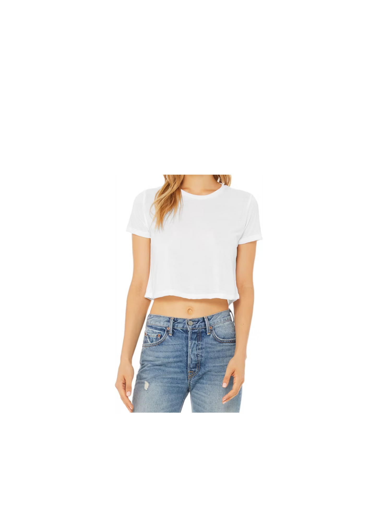 Sorority White Cropped Flowy T-Shirt