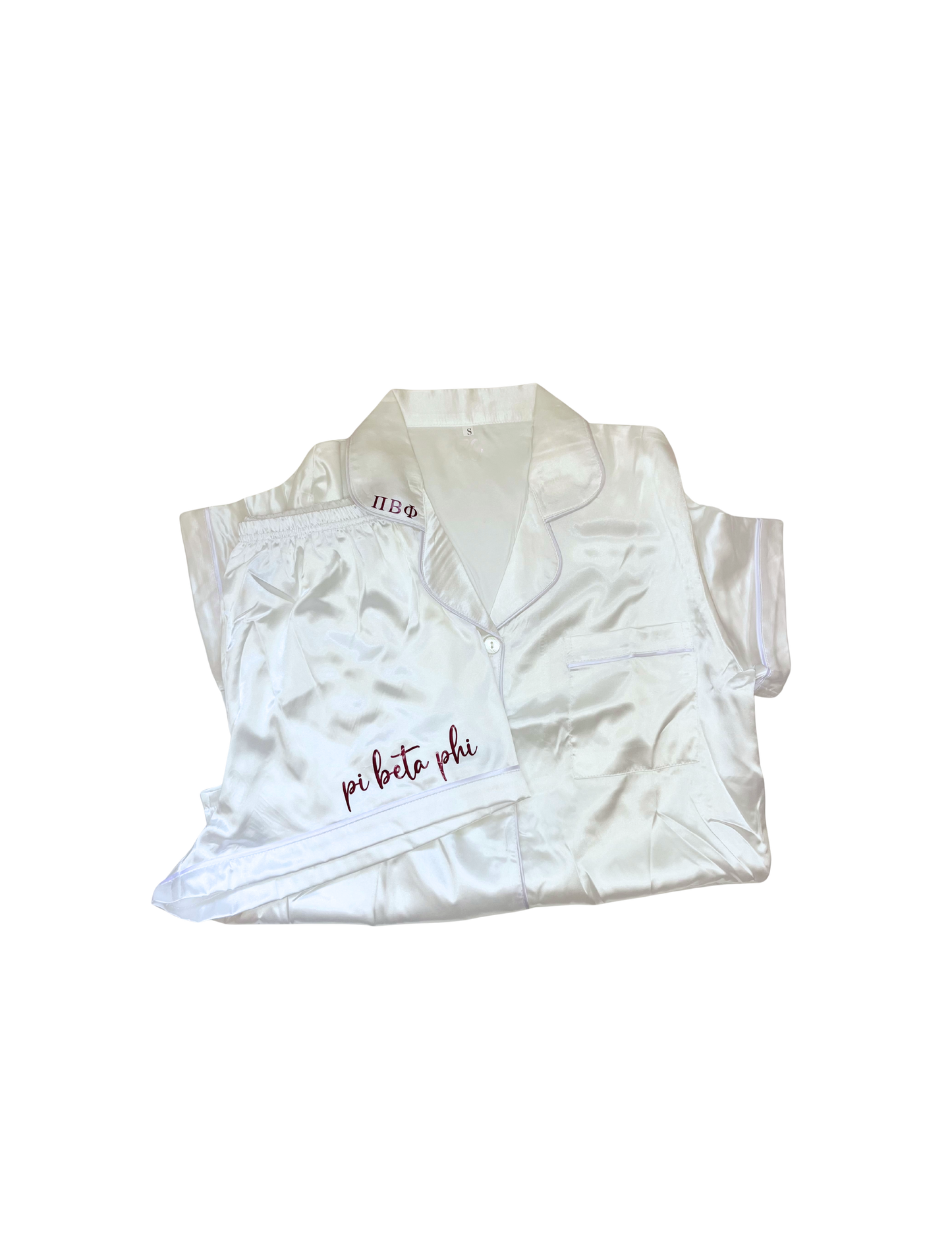 Sorority Shorts Set Pajamas-White