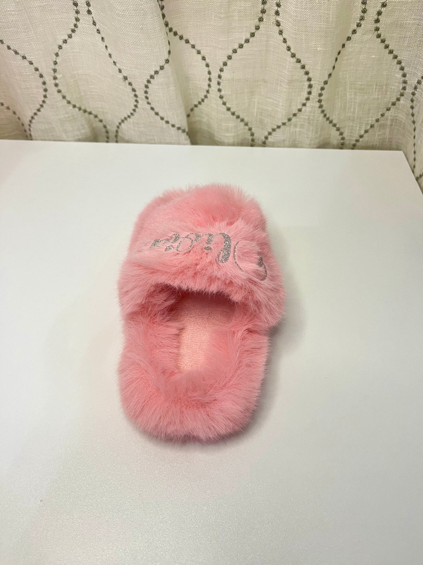 Tiny Dancer Double-Strap Plush Slippers