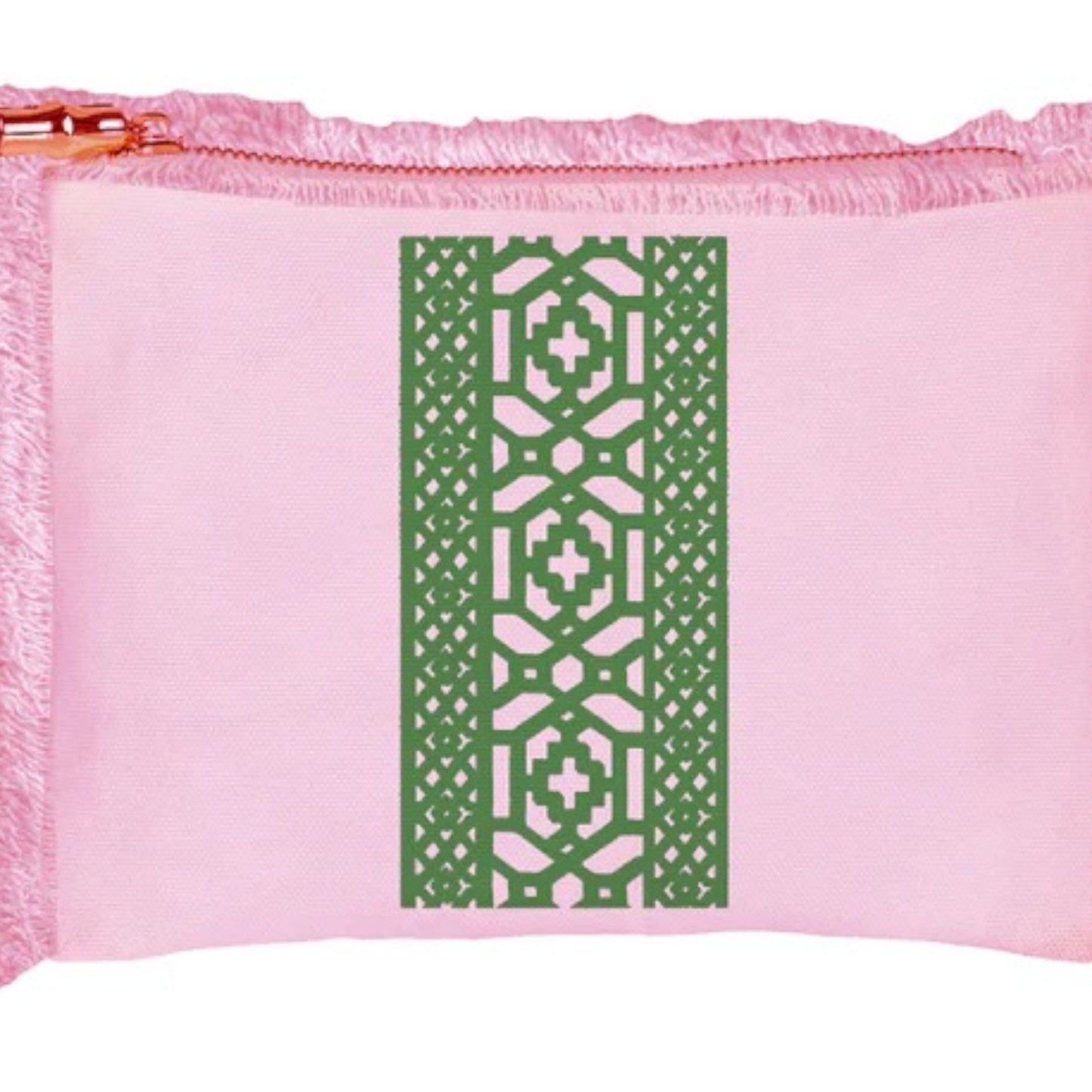 Pink Fringe Flat Zip - Holy Stripe (Green)