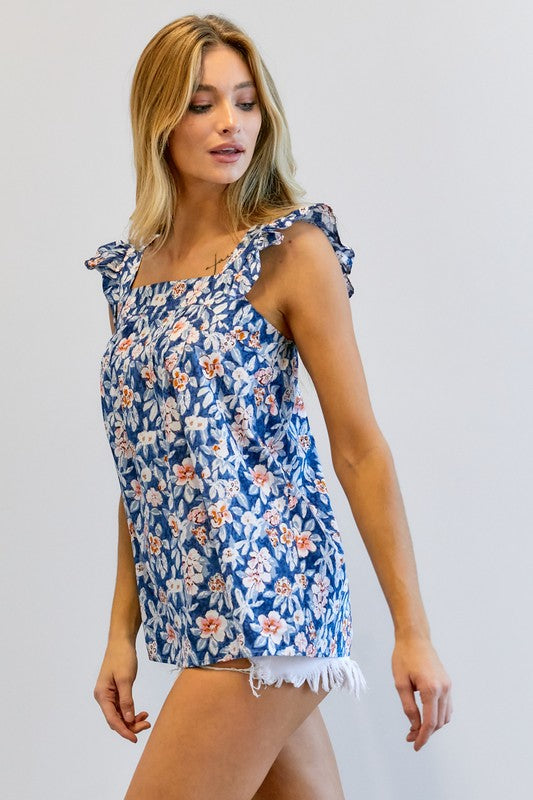 Floral Printed Ruffle Top