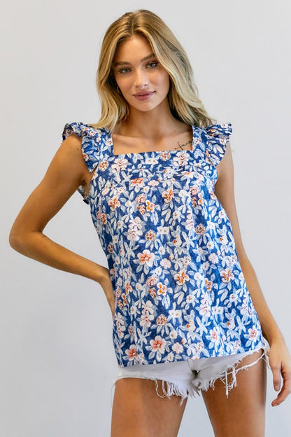 Floral Printed Ruffle Top