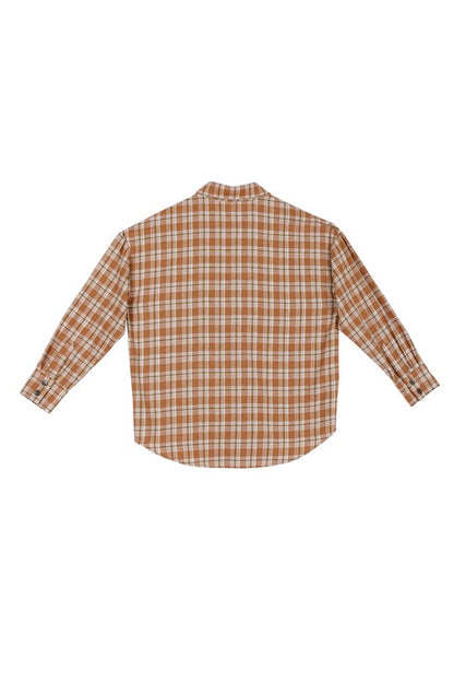 Autumn beige plaid shirts