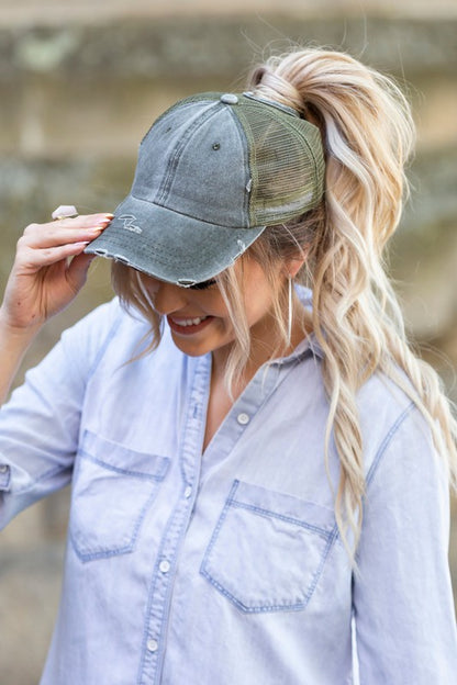 Messy Bun Hat Cap