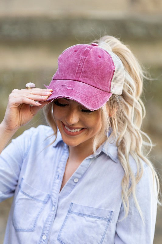 Messy Bun Hat Cap