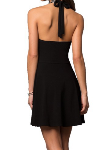 Junior's Halter Tie Back Party Dress