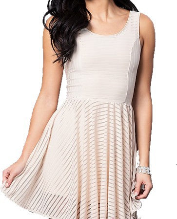 Junior's Sheer Stripes Mini Dress