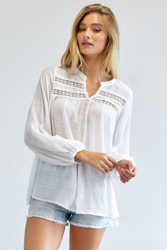 Classic V-Neck Blouse Top