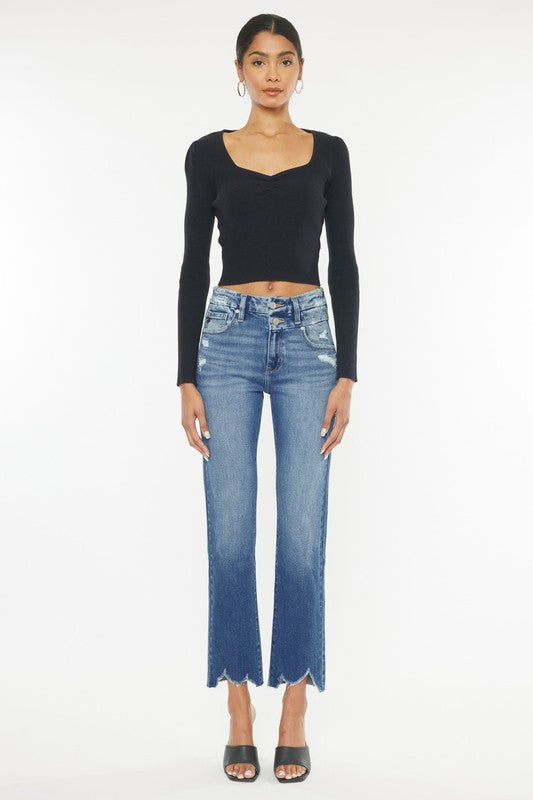 High Rise Slim Straight Jeans