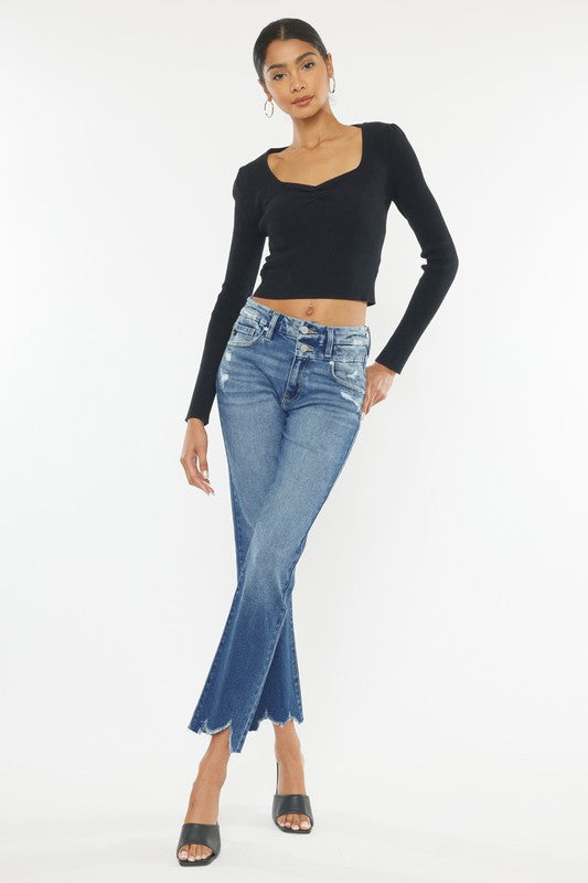 High Rise Slim Straight Jeans