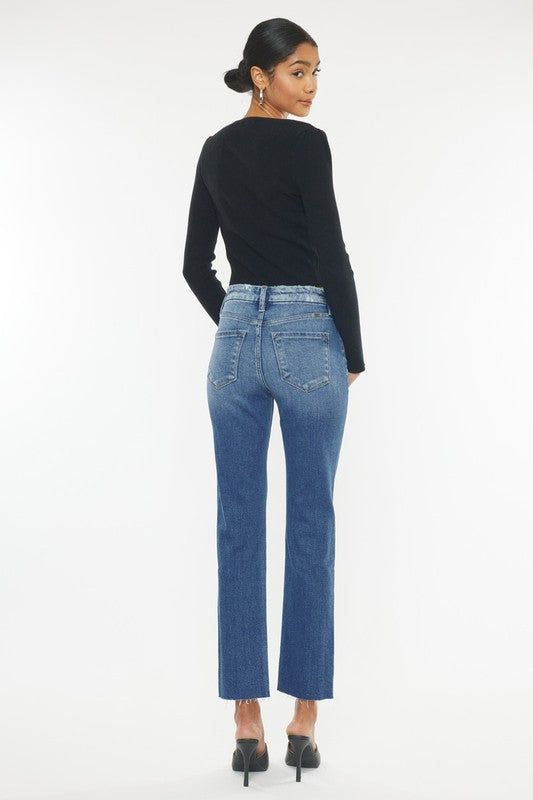 High Rise Slim Straight Jeans