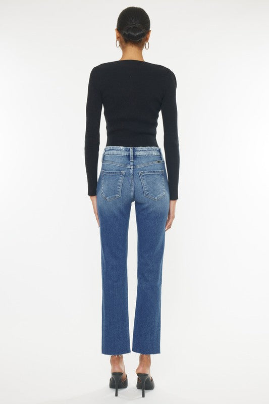 High Rise Slim Straight Jeans