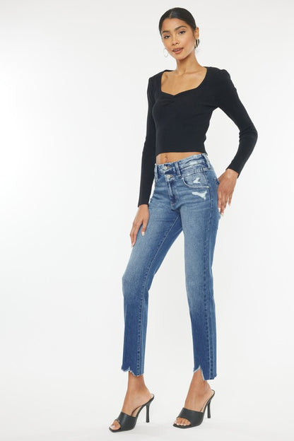 High Rise Slim Straight Jeans