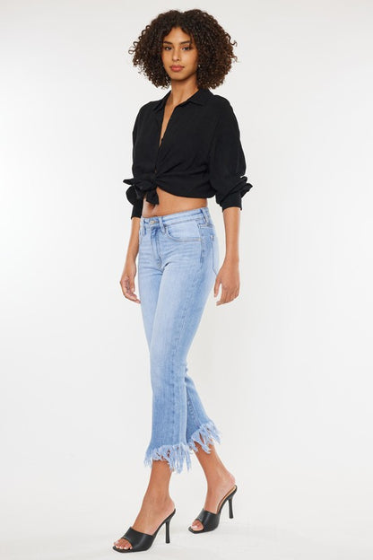 High Rise Crop Bootcut Denim Jeans