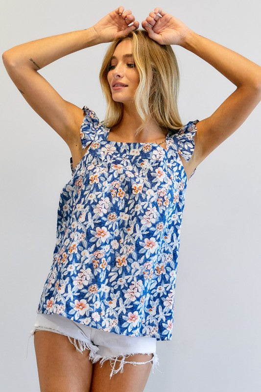 Floral Printed Ruffle Top