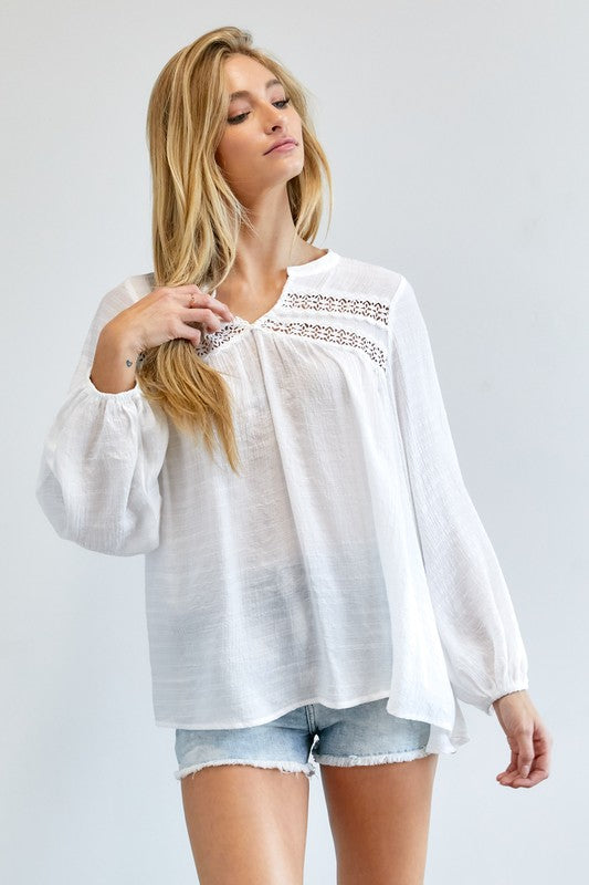 Classic V-Neck Blouse Top