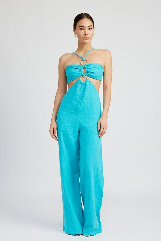 Double "O" Ring Cut Out Jumpsuit