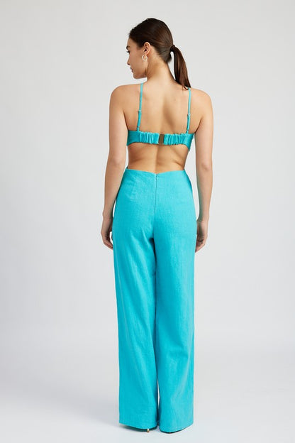 Double "O" Ring Cut Out Jumpsuit