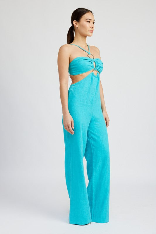 Double "O" Ring Cut Out Jumpsuit