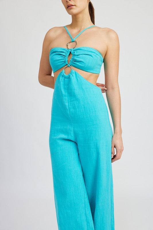 Double "O" Ring Cut Out Jumpsuit