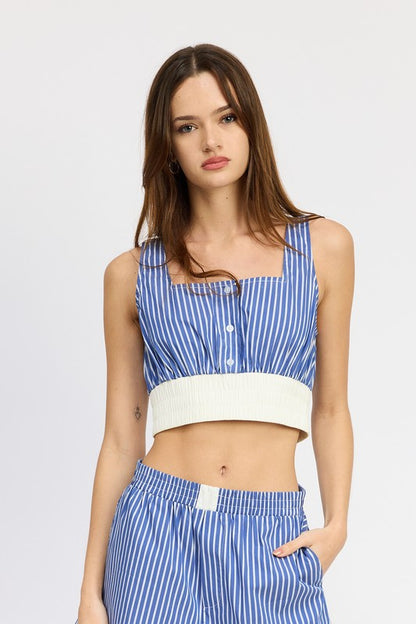 Striped Crop Tank Top