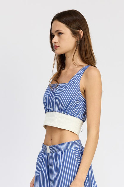 Striped Crop Tank Top