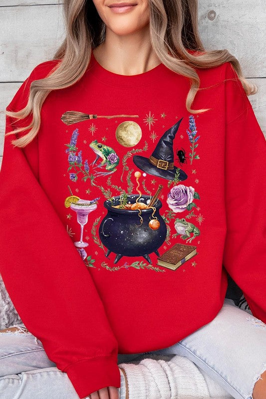 Witch Collage Graphic Fleece Sweatshirt