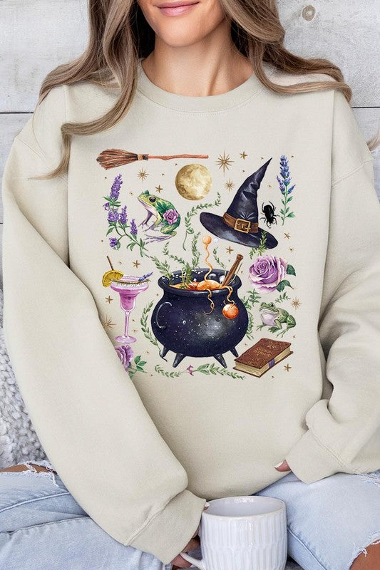 Witch Collage Graphic Fleece Sweatshirt