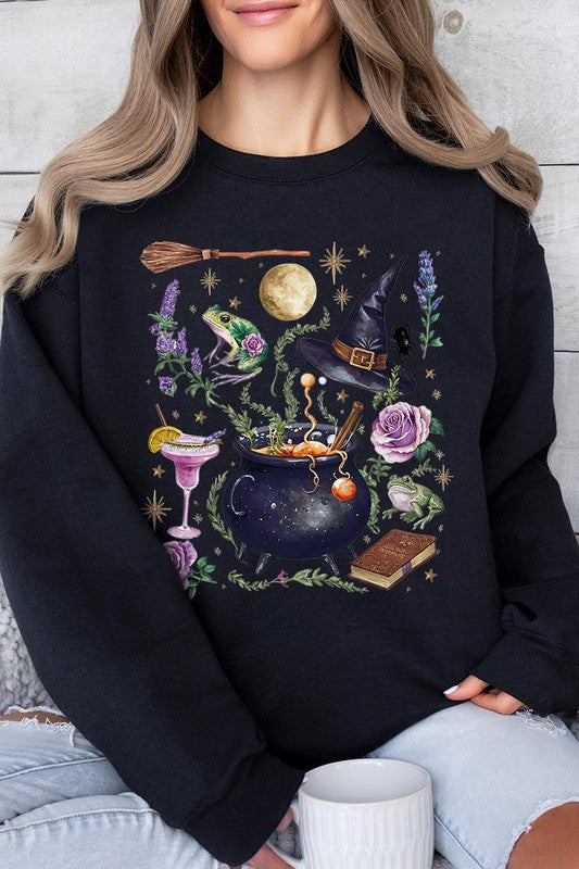 Witch Collage Graphic Fleece Sweatshirt