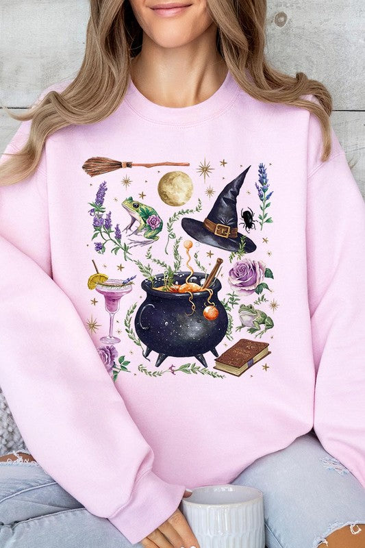 Witch Collage Graphic Fleece Sweatshirt