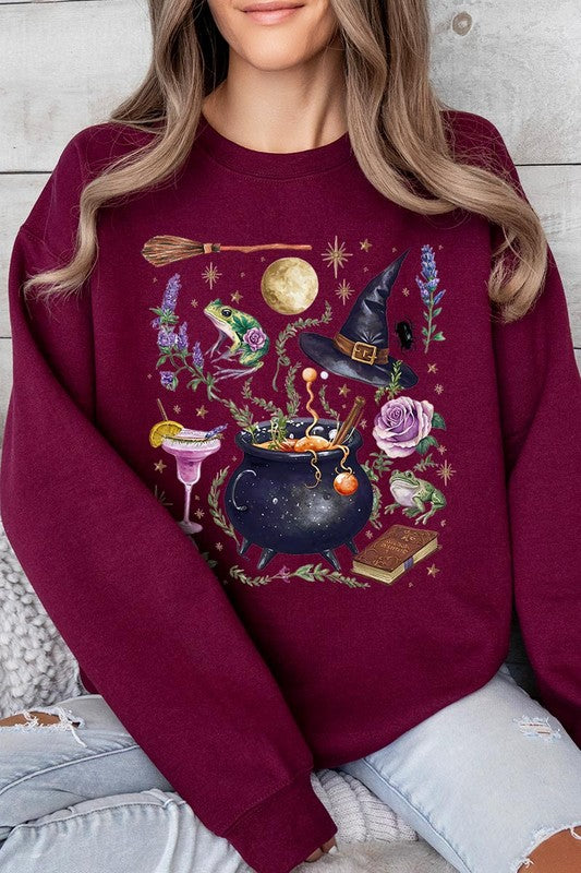 Witch Collage Graphic Fleece Sweatshirt