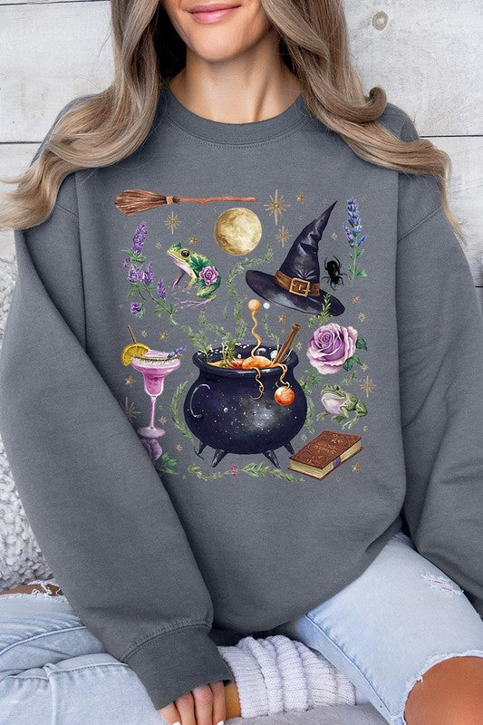 Witch Collage Graphic Fleece Sweatshirt