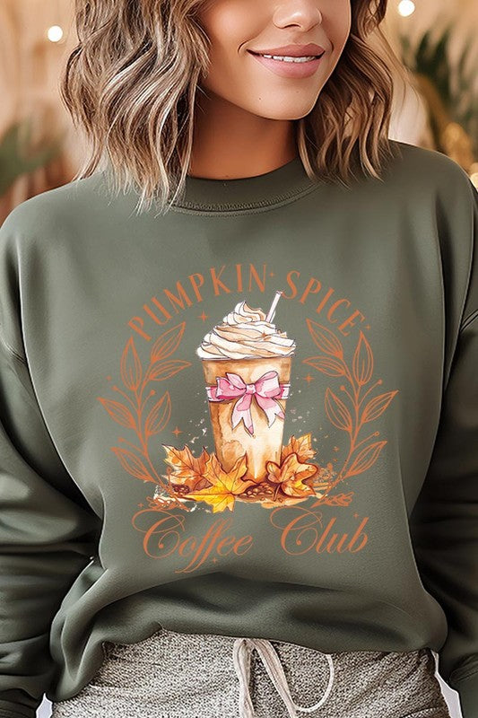 'Pumpkin Spice Coffee Club' Graphic Sweatshirts