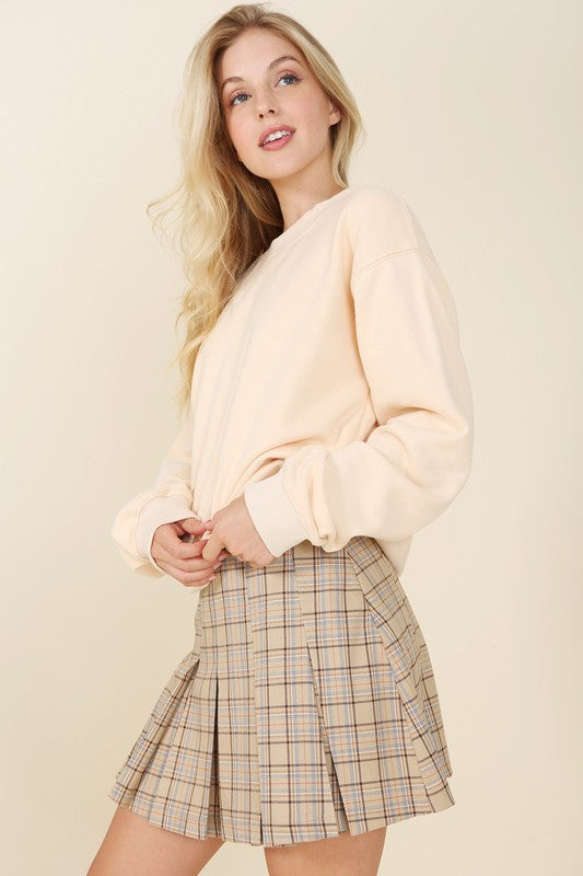 Plaid pleated mini skirt