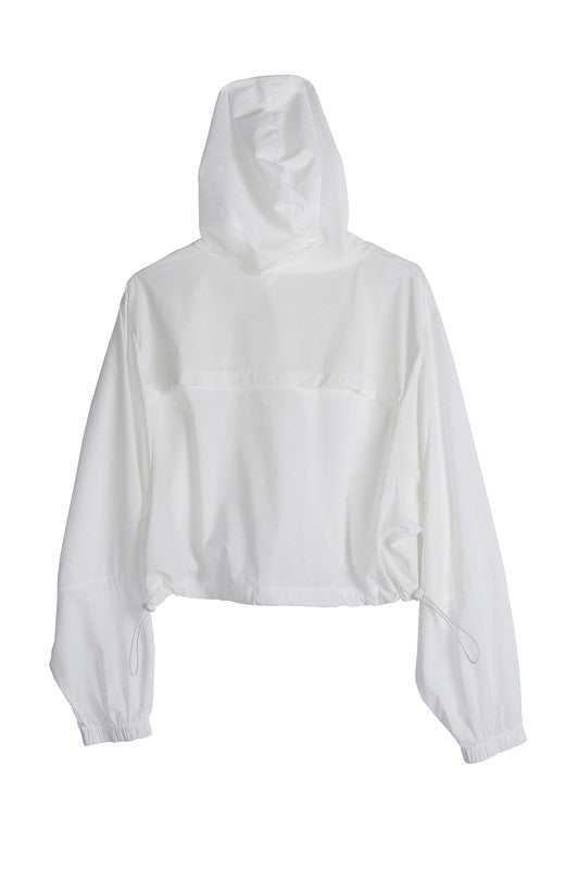 Cropped Hooded Wind Breaker