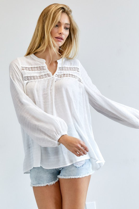 Classic V-Neck Blouse Top