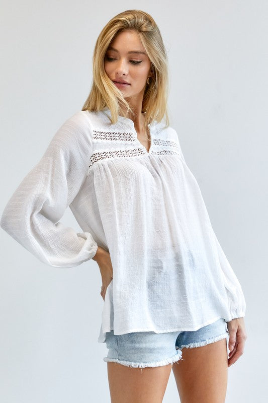 Classic V-Neck Blouse Top