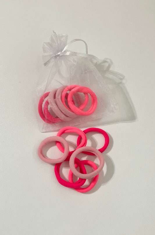 6 Piece Pink Variety Hair Elastics