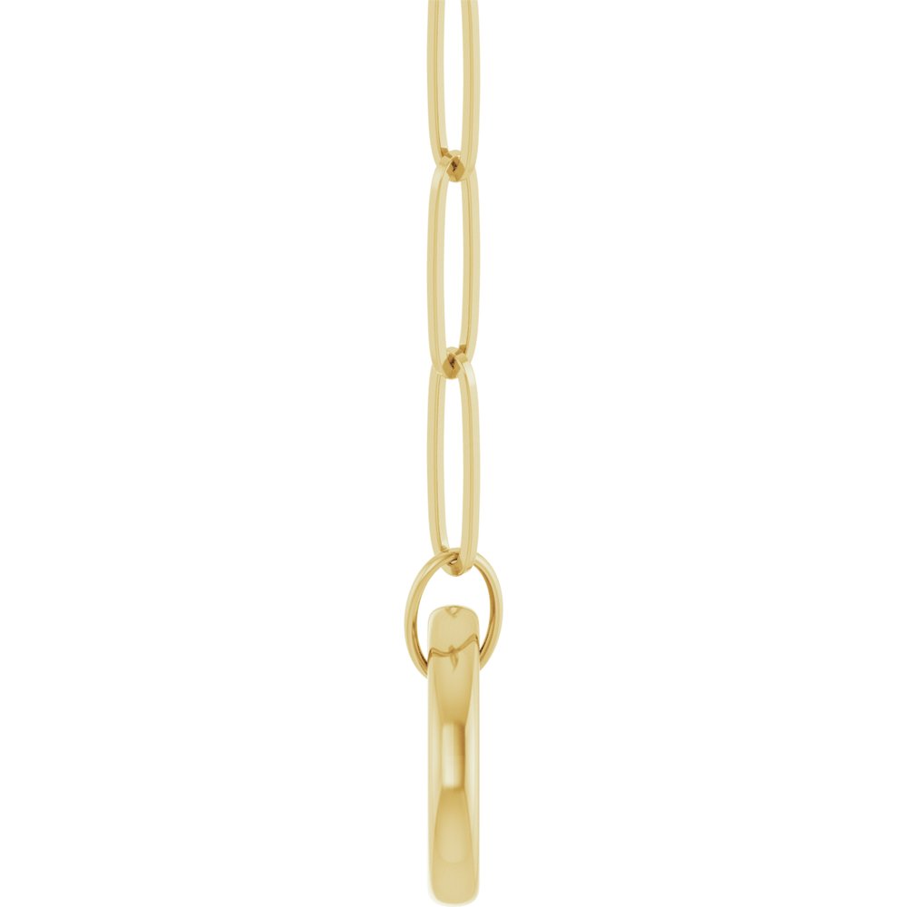 14K Yellow Circle Charm Necklace