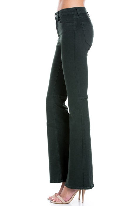 high waist flare denim pants chocolate