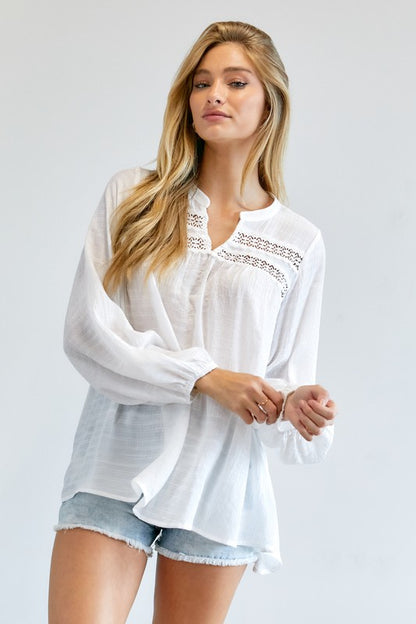 Classic V-Neck Blouse Top