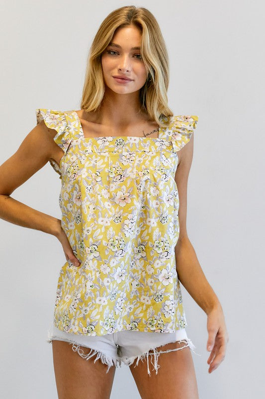 Floral Printed Ruffle Top