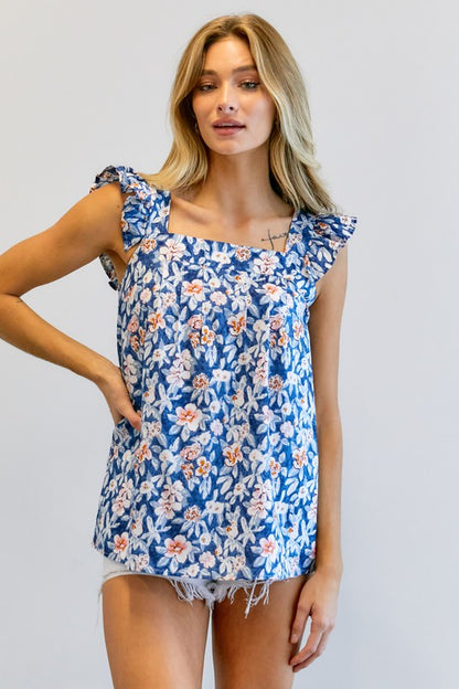 Floral Printed Ruffle Top